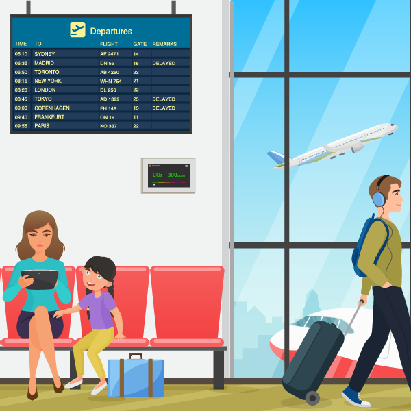CO2-Sensorüberwachung am Flughafen CO2-Sensorüberwachung am Flughafen