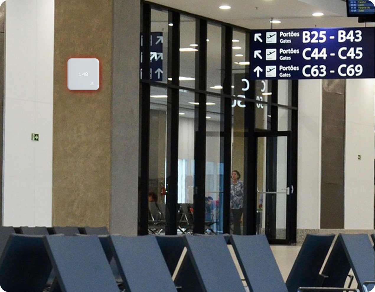 prana air squair air quality monitor for airport